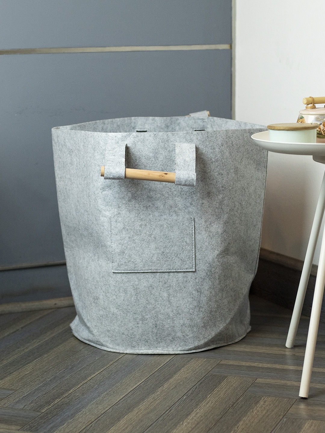 

MARKET99 Grey Solid Nordic Felt Storage Basket