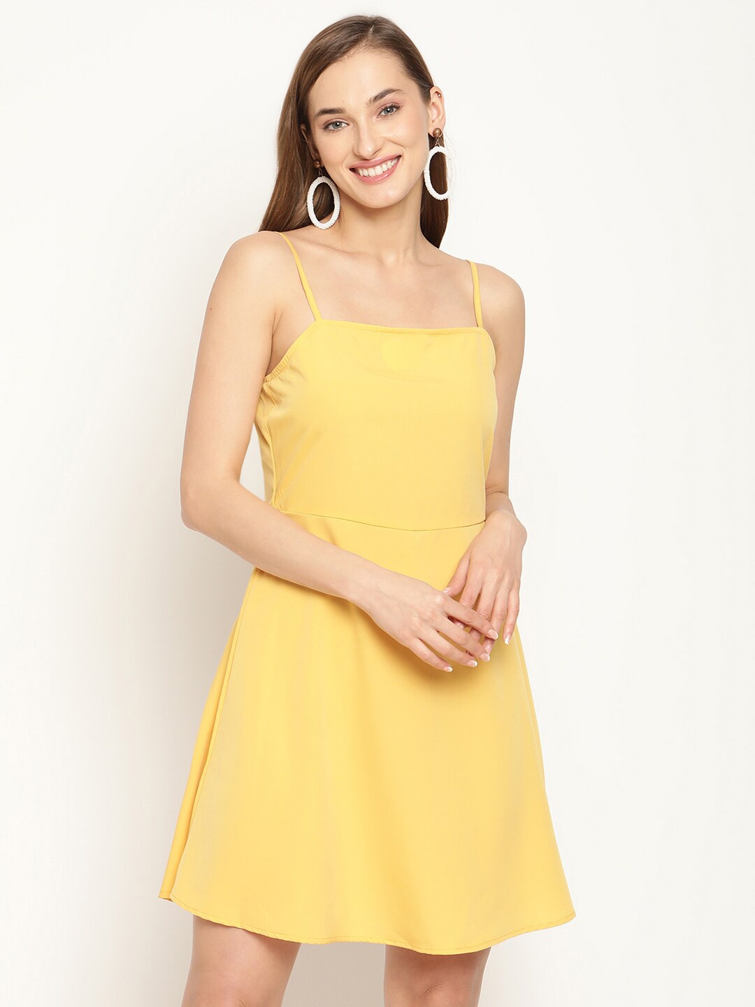 

COASTLAND Women Yellow Crepe Dress