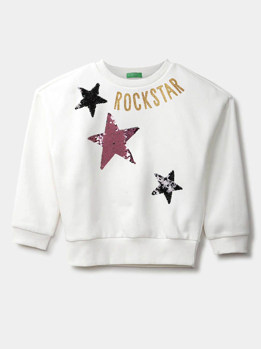 

United Colors of Benetton Girls White Sweatshirt
