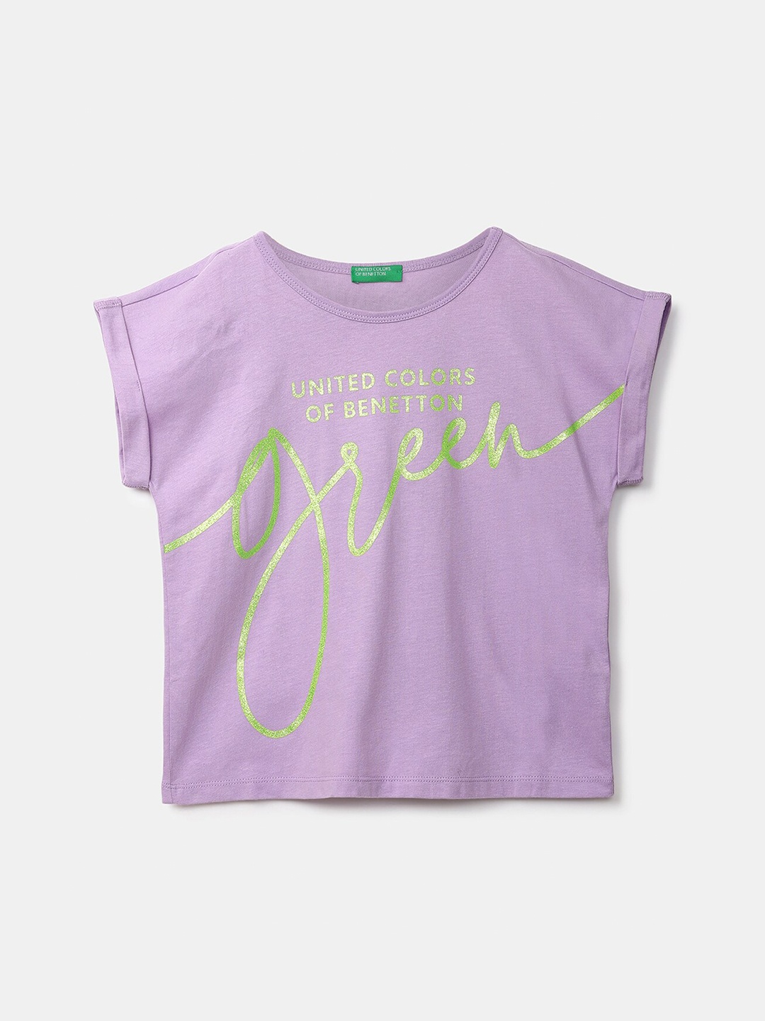 

United Colors of Benetton Lavender Printed Extended Sleeves Top