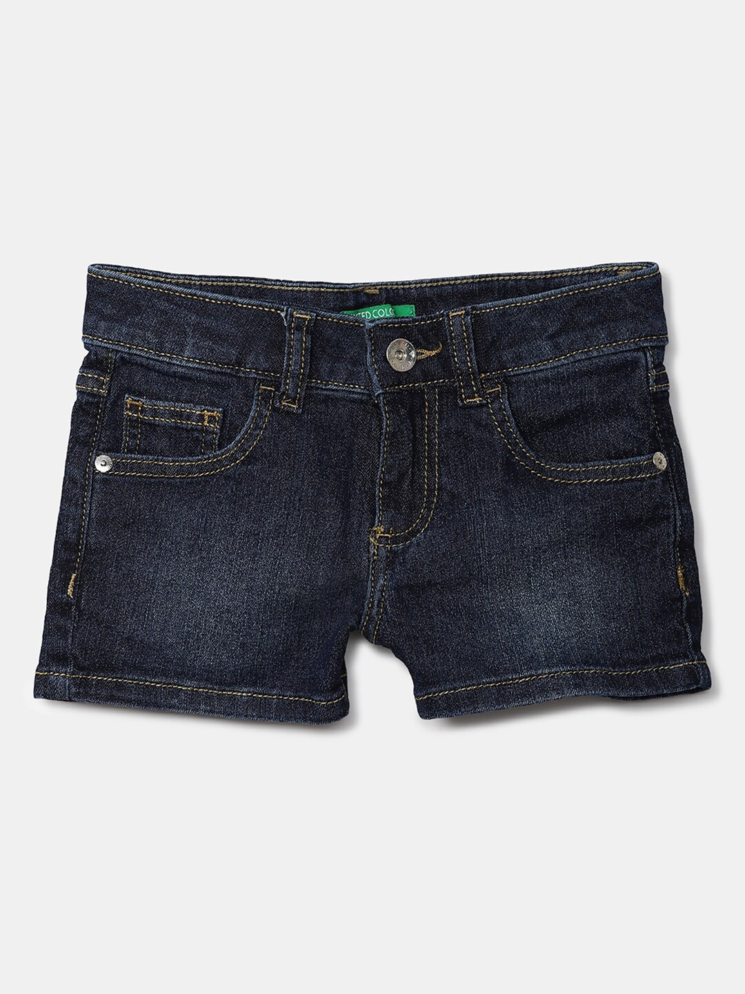 

United Colors of Benetton Girls Navy Blue Basic Denim Shorts
