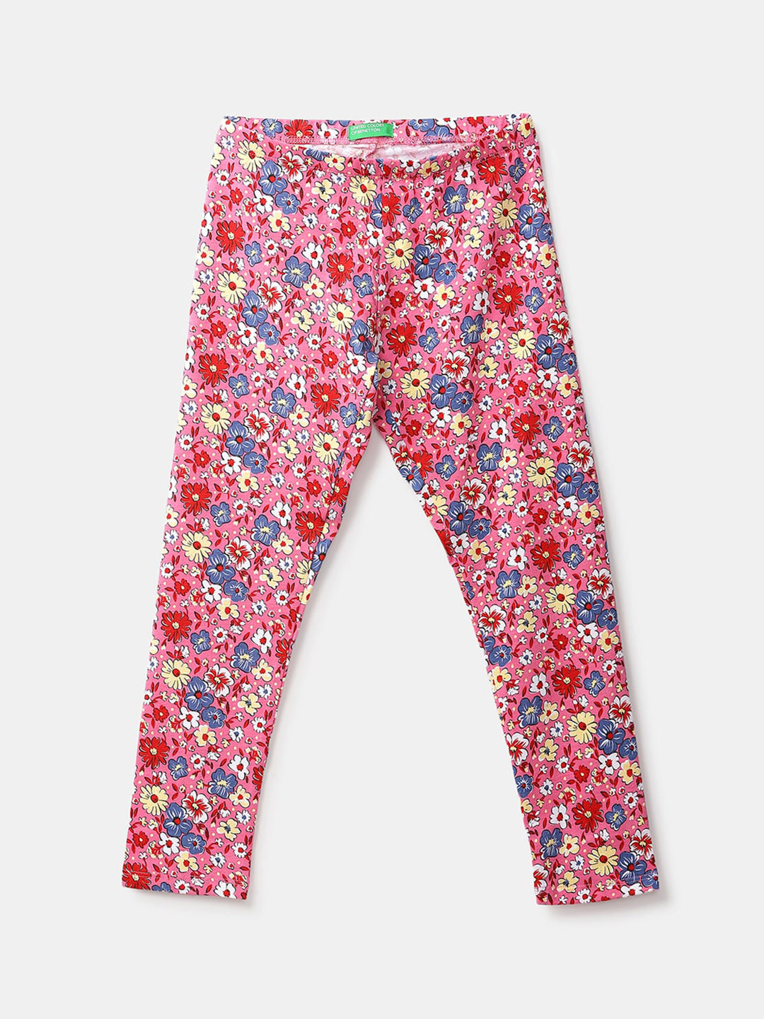 

United Colors of Benetton Girls Pink Printed Cotton Ankle Length Leggings
