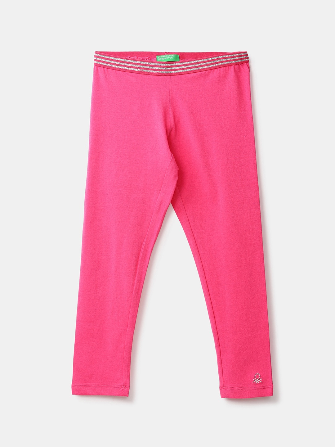 

United Colors of Benetton Girls Fuchsia Solid Ankle-Length Leggings