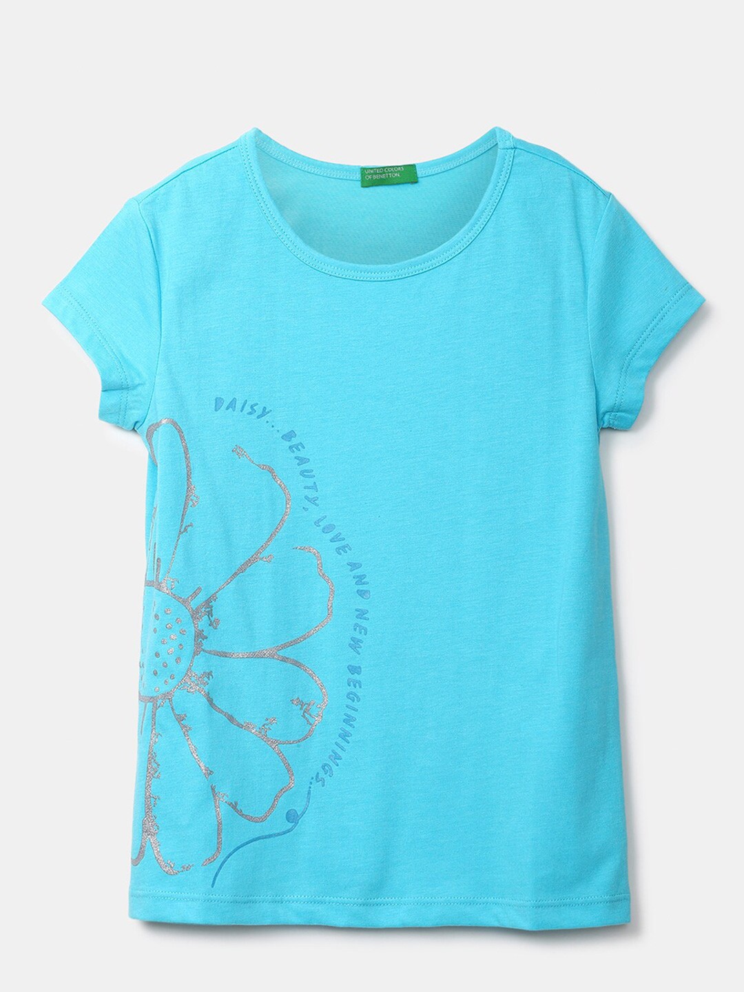 

United Colors of Benetton Girls Blue Floral Print Top
