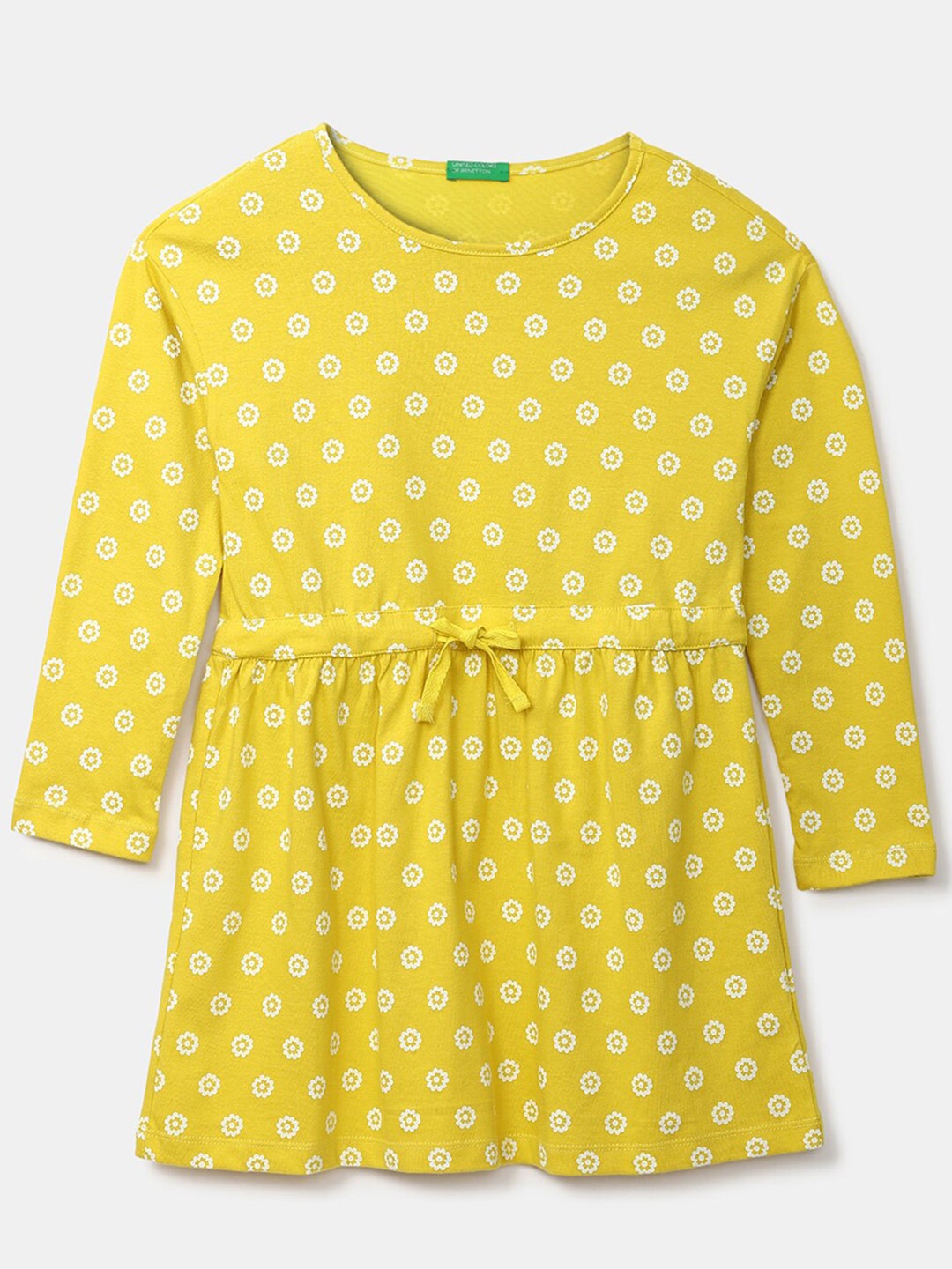 

United Colors of Benetton Girls Lime Green Floral Dress