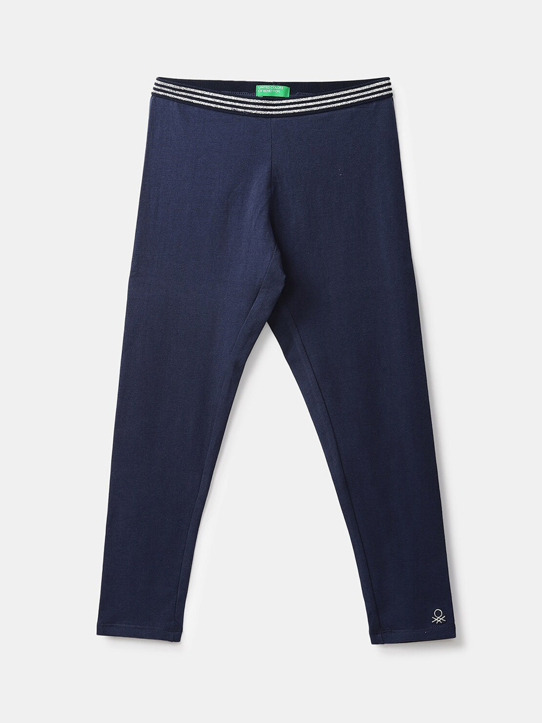 

United Colors of Benetton Girls Navy Blue Solid Cotton Ankle Length Leggings