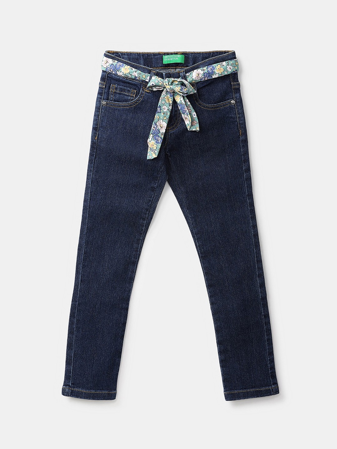 

United Colors of Benetton Girls Navy Blue Slim Fit Jeans