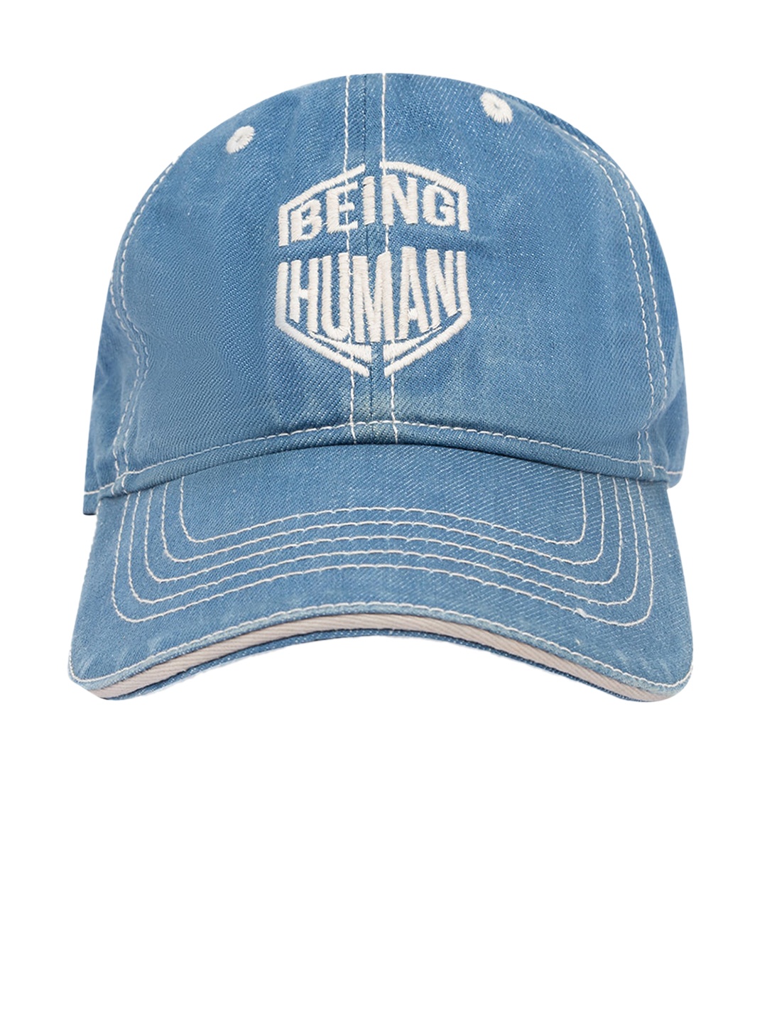 

Being Human Men Blue & White Printed Visor Cap