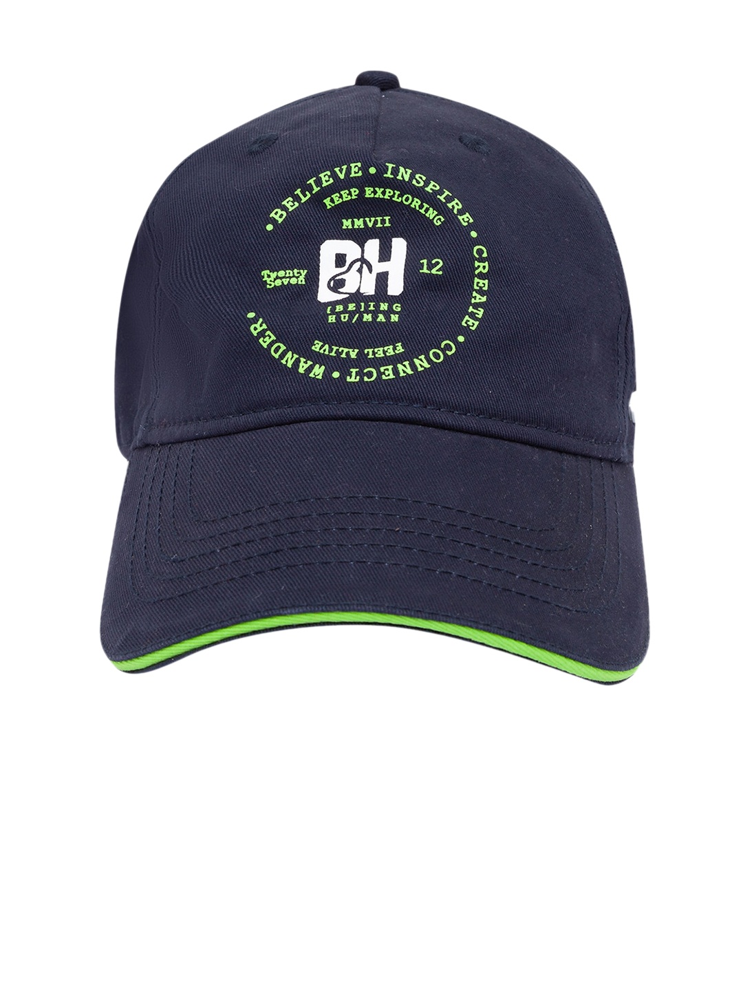 

Being Human Men Navy Blue & Green Printed Baseball Cap
