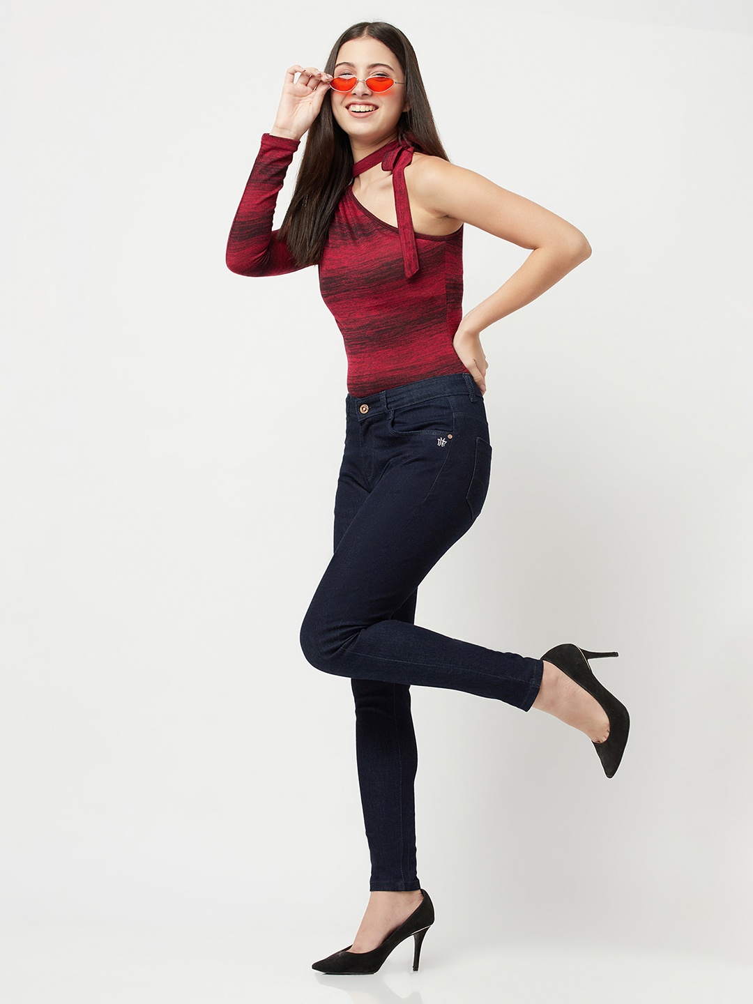 

Crimsoune Club Women Navy Blue Super Skinny Fit Stretchable Jeans