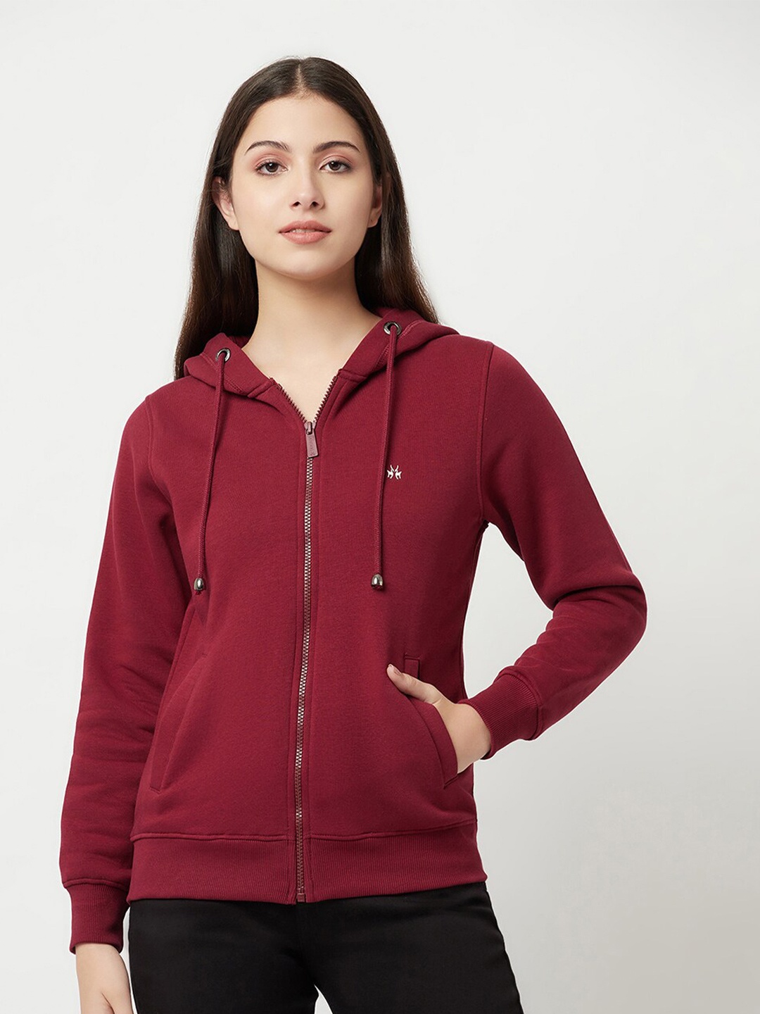 

Crimsoune Club Women Maroon Hooded Sweatshirt