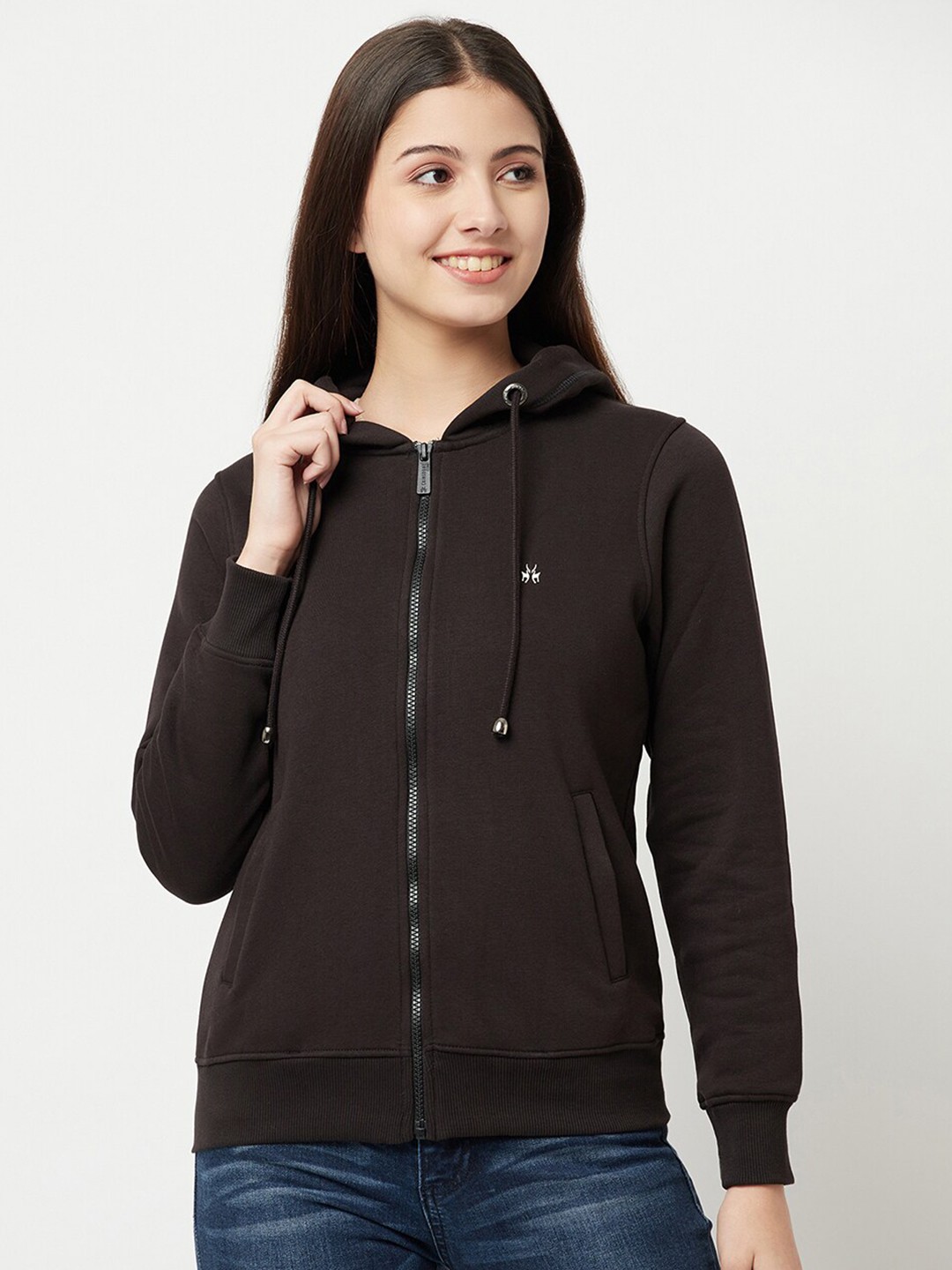 

Crimsoune Club Women Black Hooded Sweatshirt