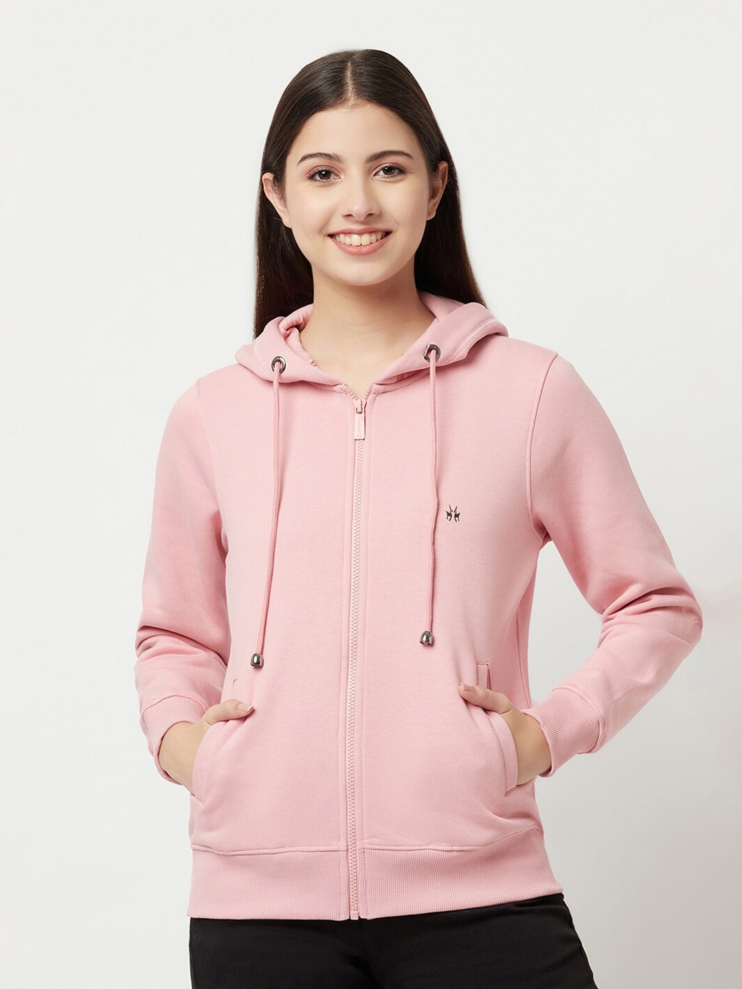 

Crimsoune Club Women Pink Hooded Sweatshirt