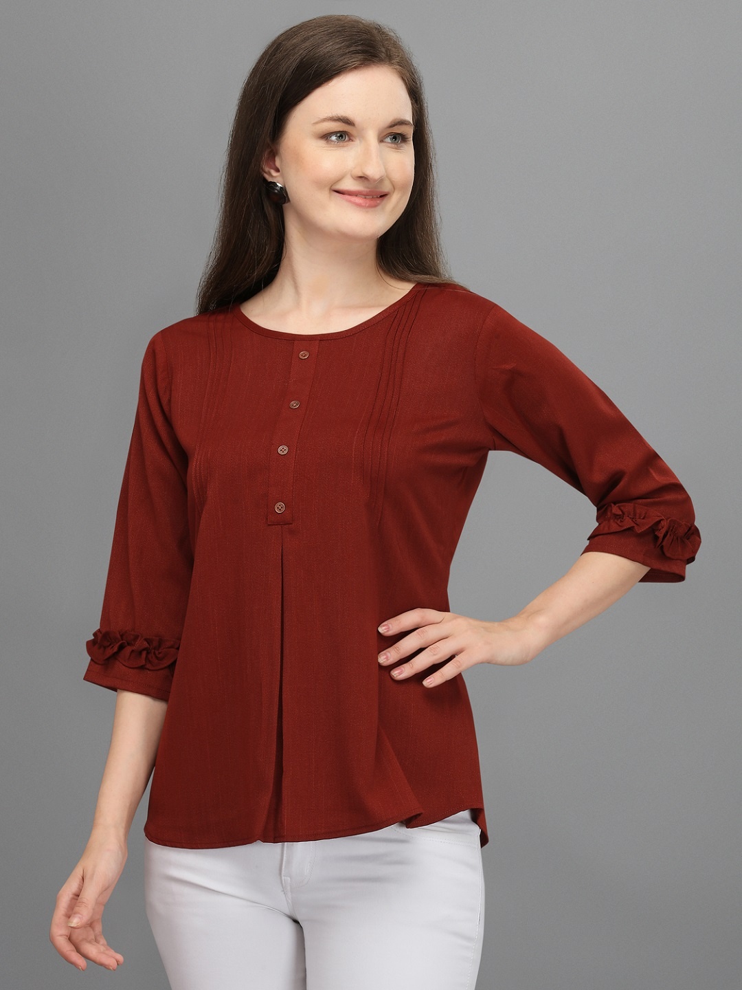 

Prettify Women Maroon Solid Top