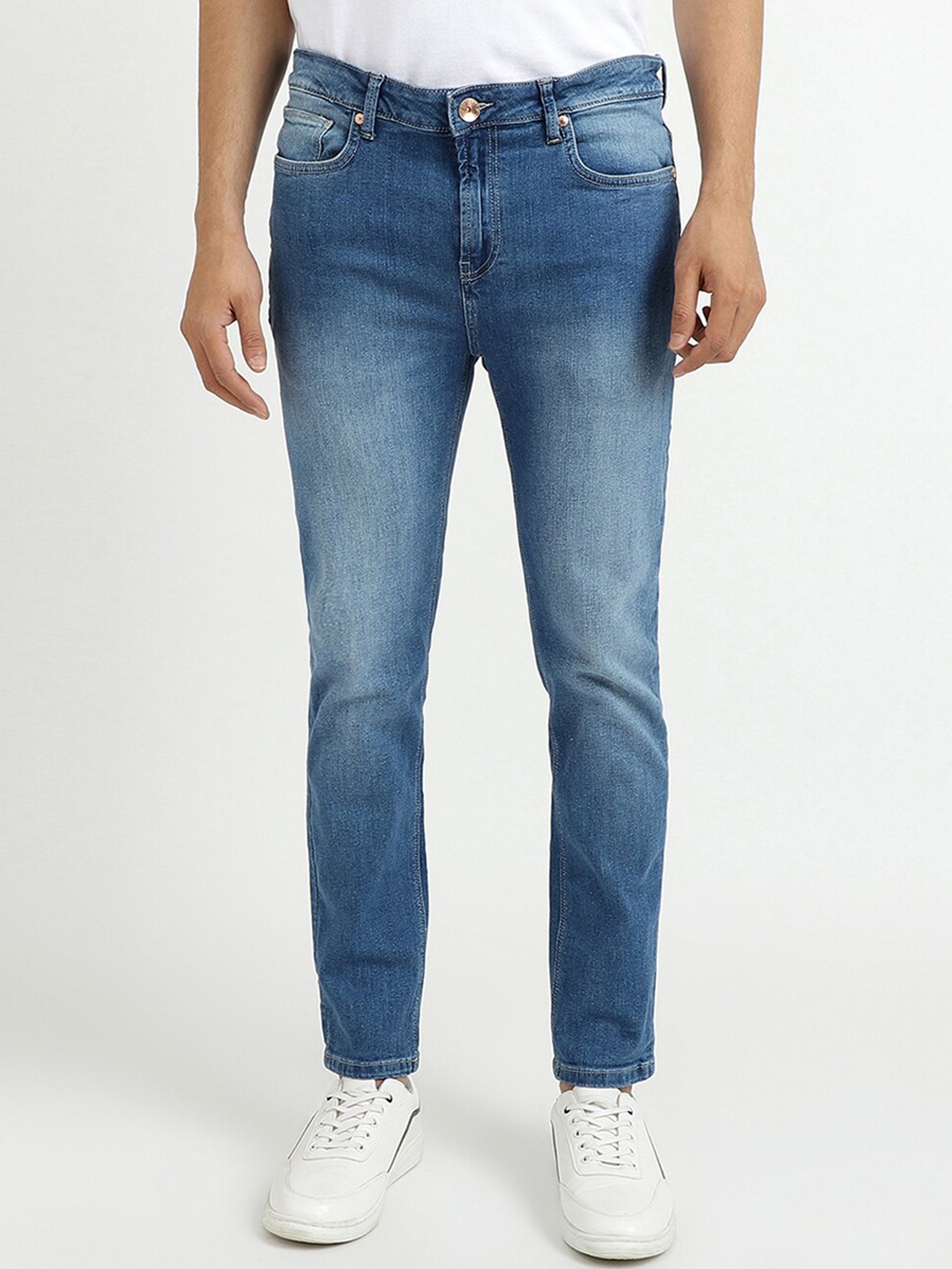 

United Colors of Benetton Men Blue Mid-Rise Heavy Fade Jeans