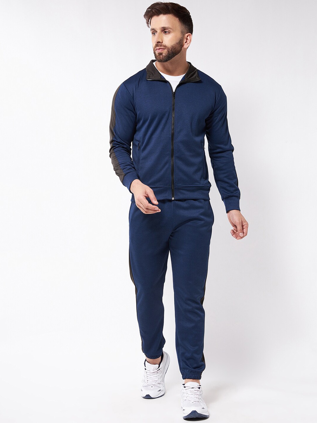 

GRITSTONES Men Blue Solid Track Suit
