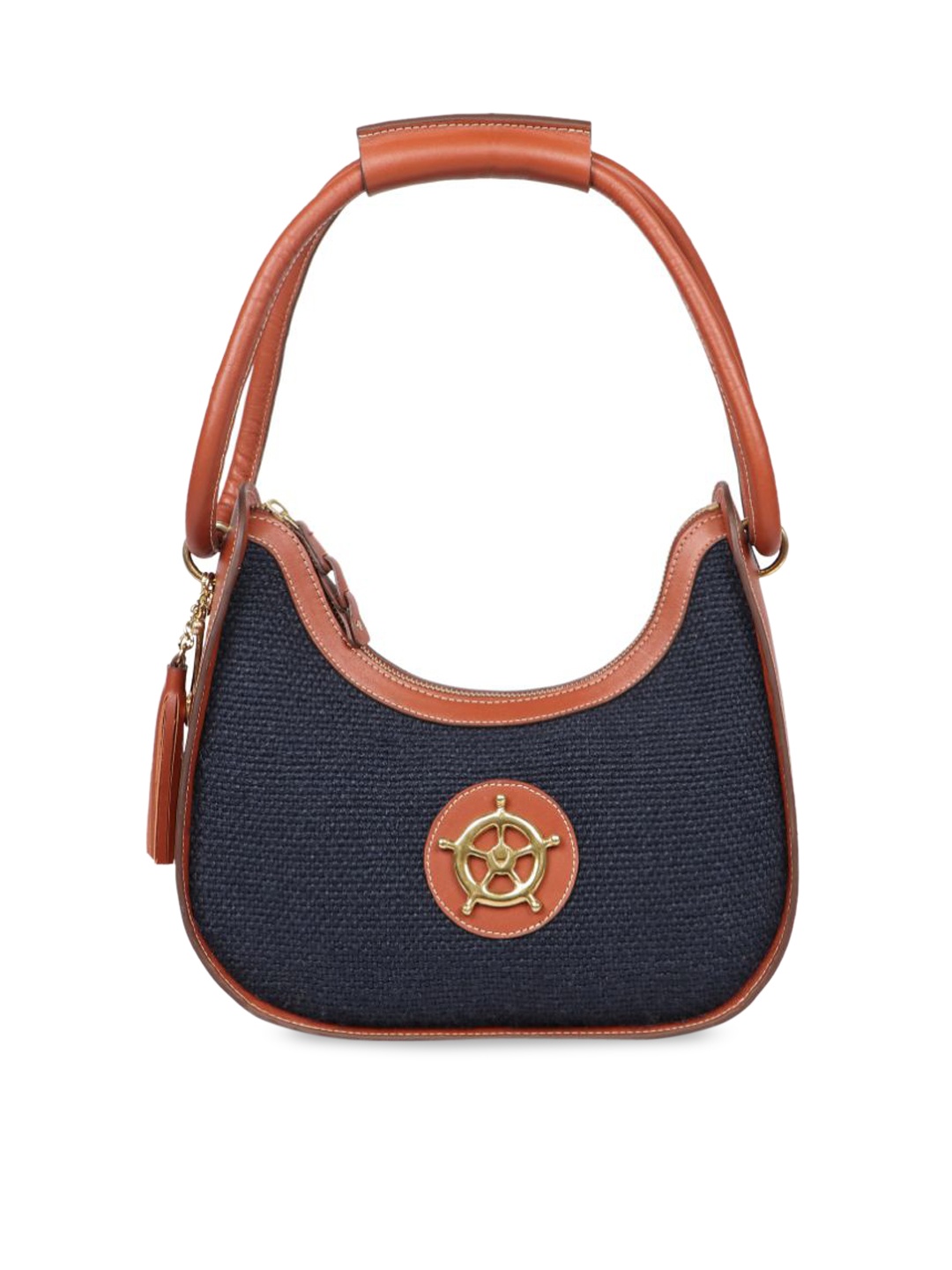 

Hidesign Blue Leather Structured Shoulder Bag