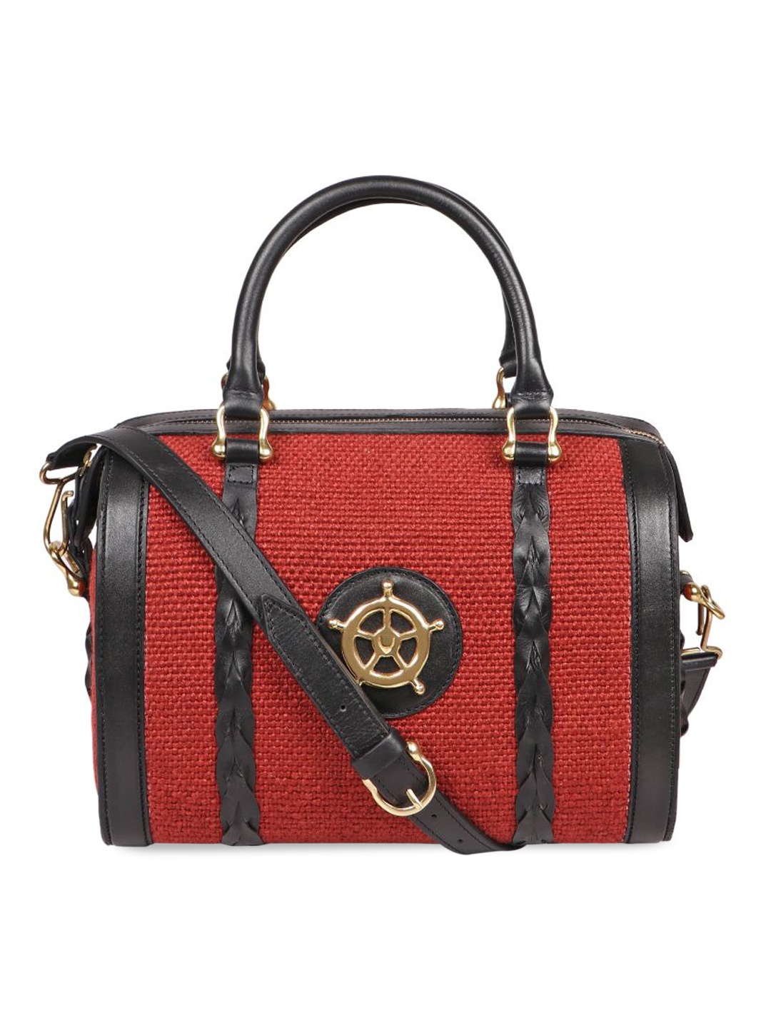 

Hidesign Rust Leather Structured Handheld Bag