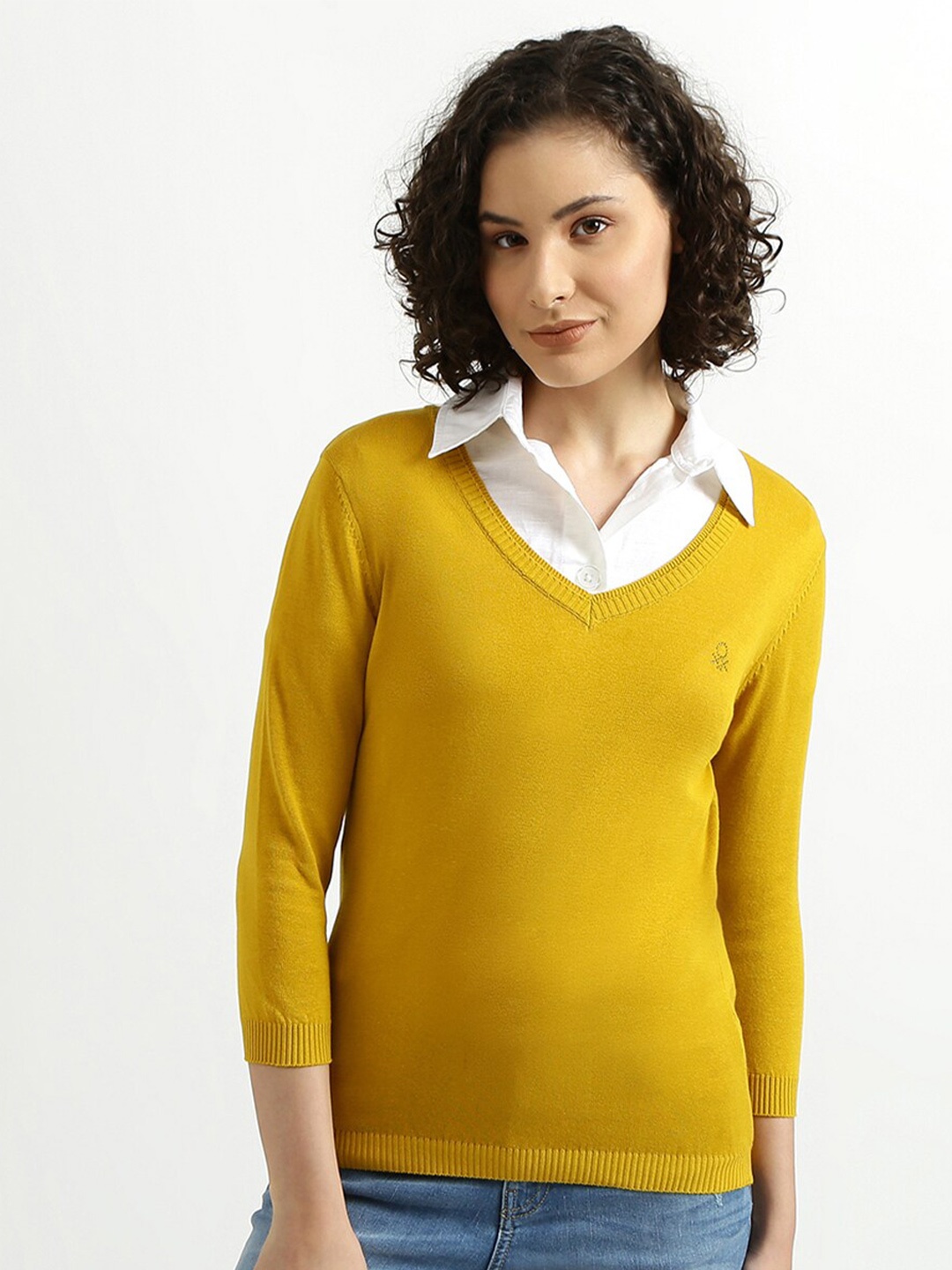 

United Colors of Benetton Women Mustard Pullover