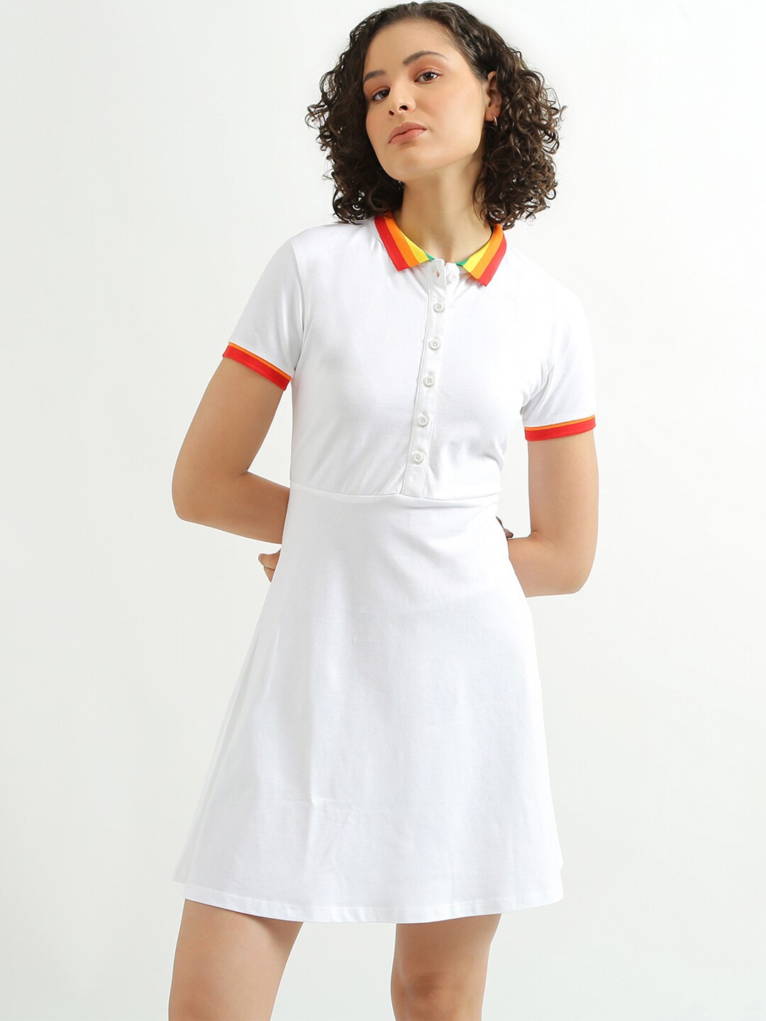 

United Colors of Benetton White Shirt Dress