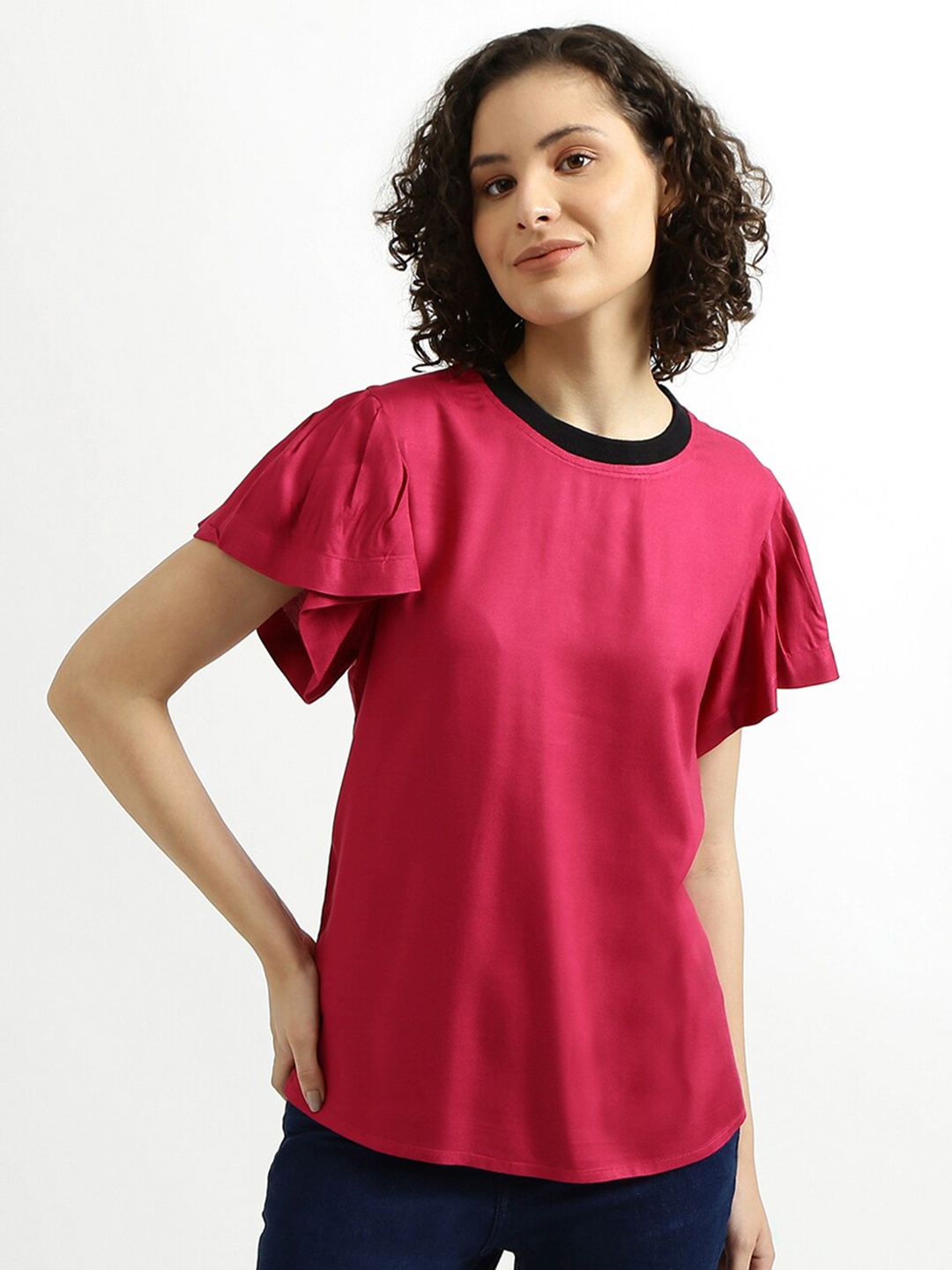 

United Colors of Benetton Magenta Solid Top