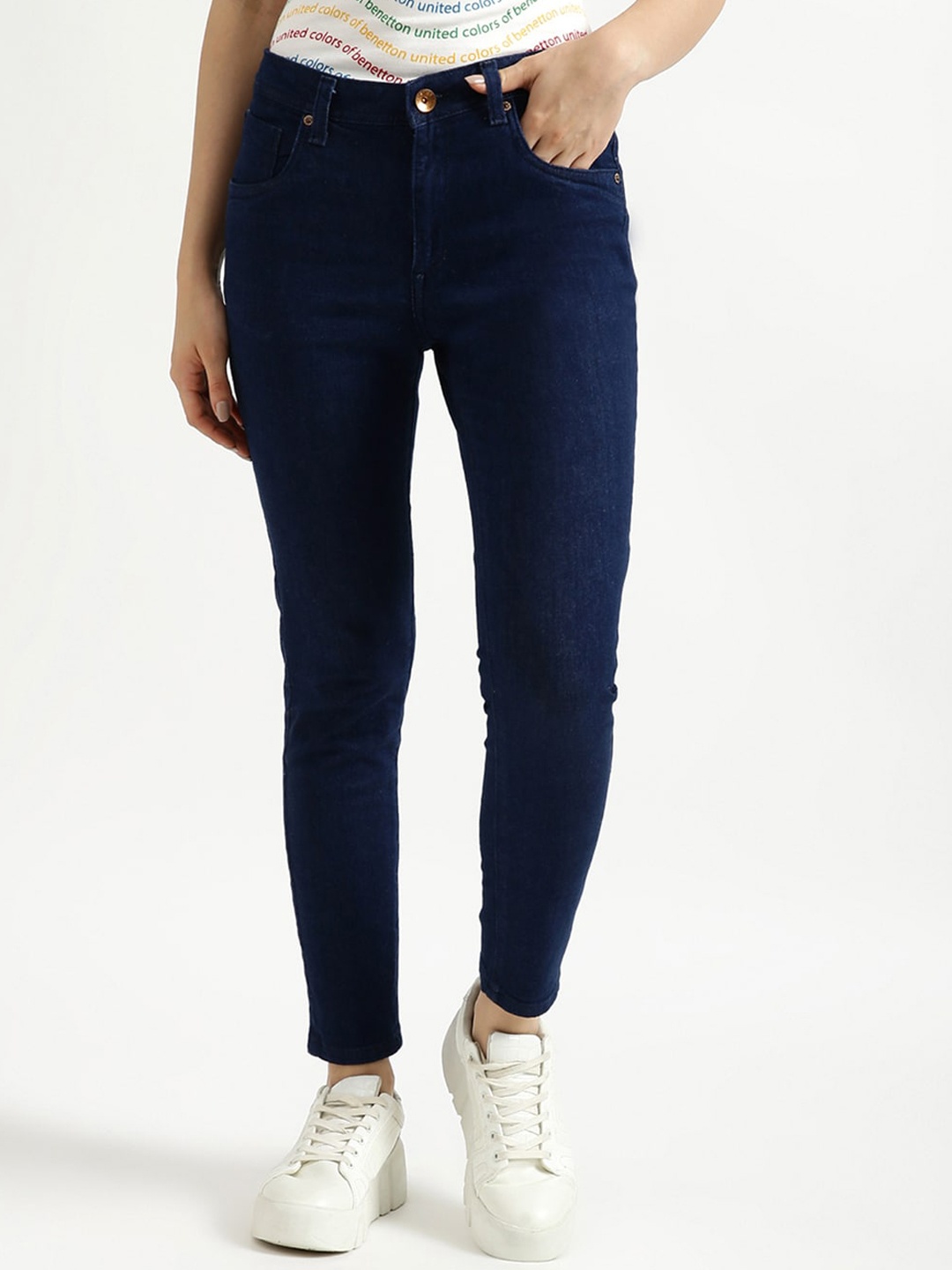 

United Colors of Benetton Women Blue Skinny Fit Jeans