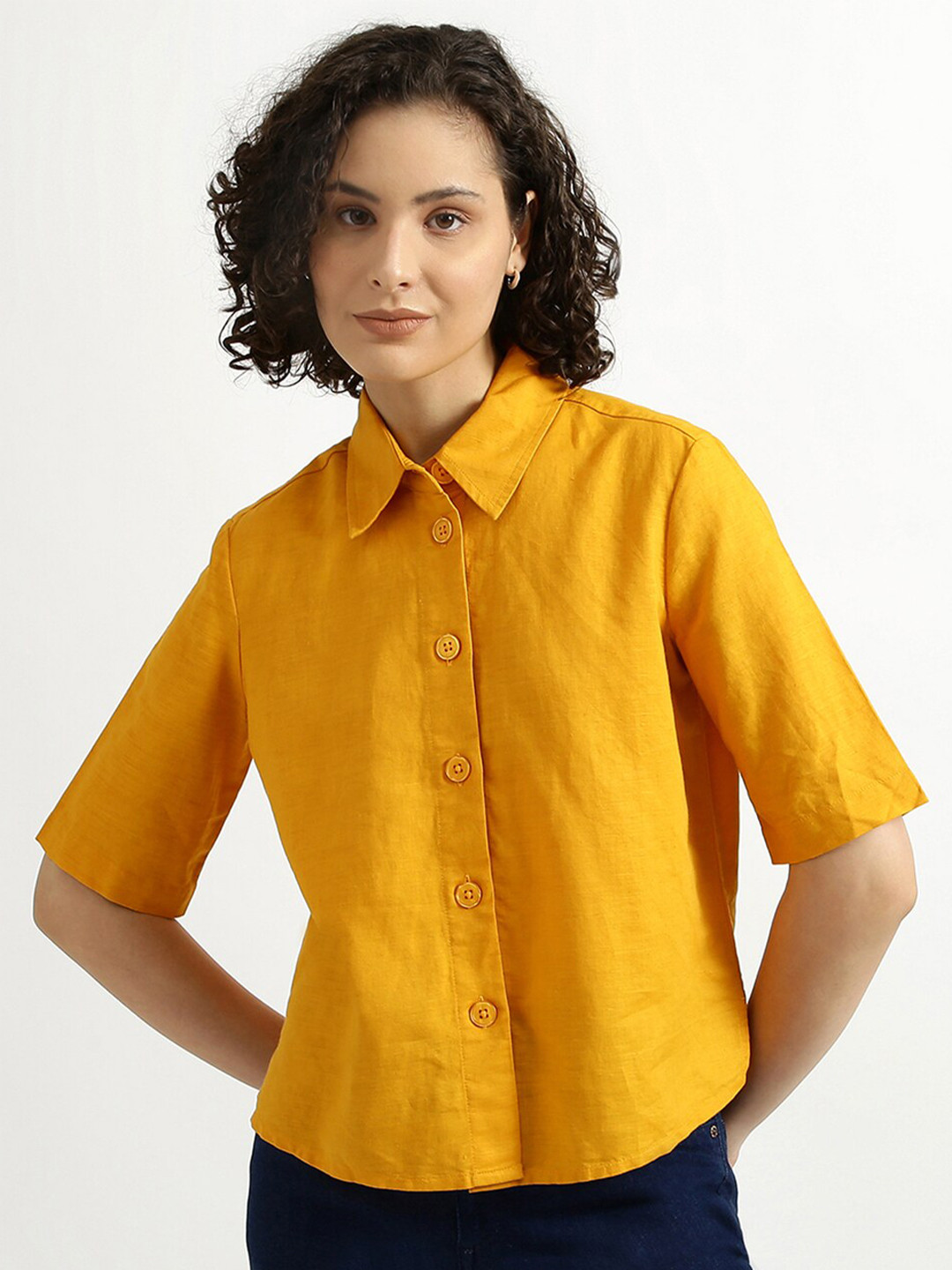 

United Colors of Benetton Women Orange Casual Shirt