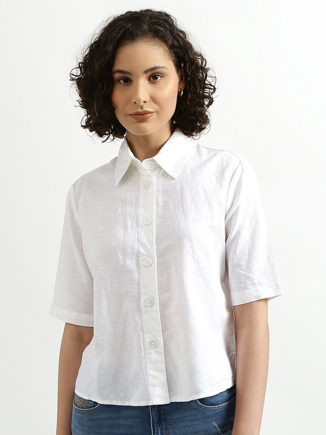 

United Colors of Benetton Women White Casual Shirt