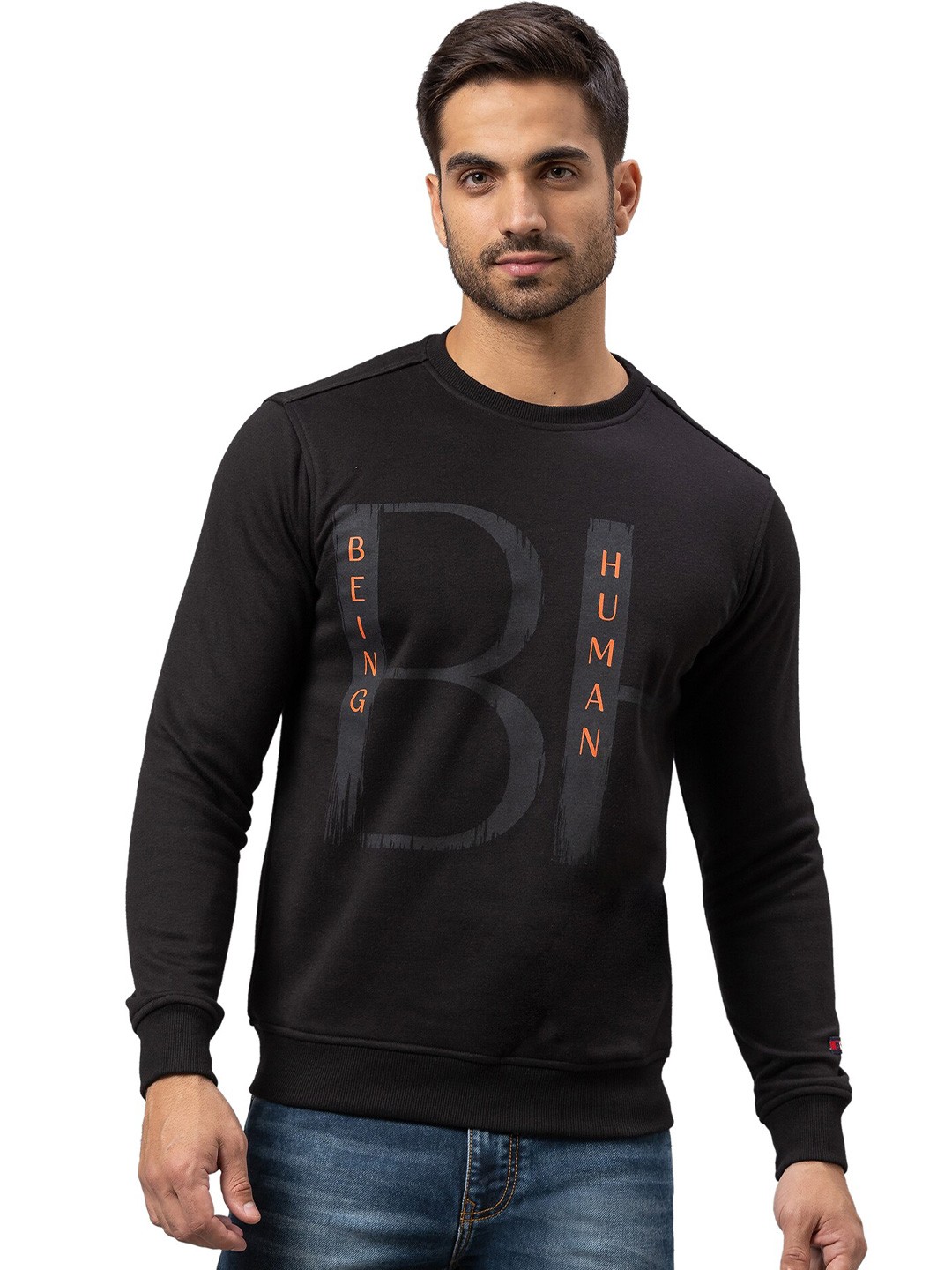 

Being Human Men Black Printed Sweatshirt