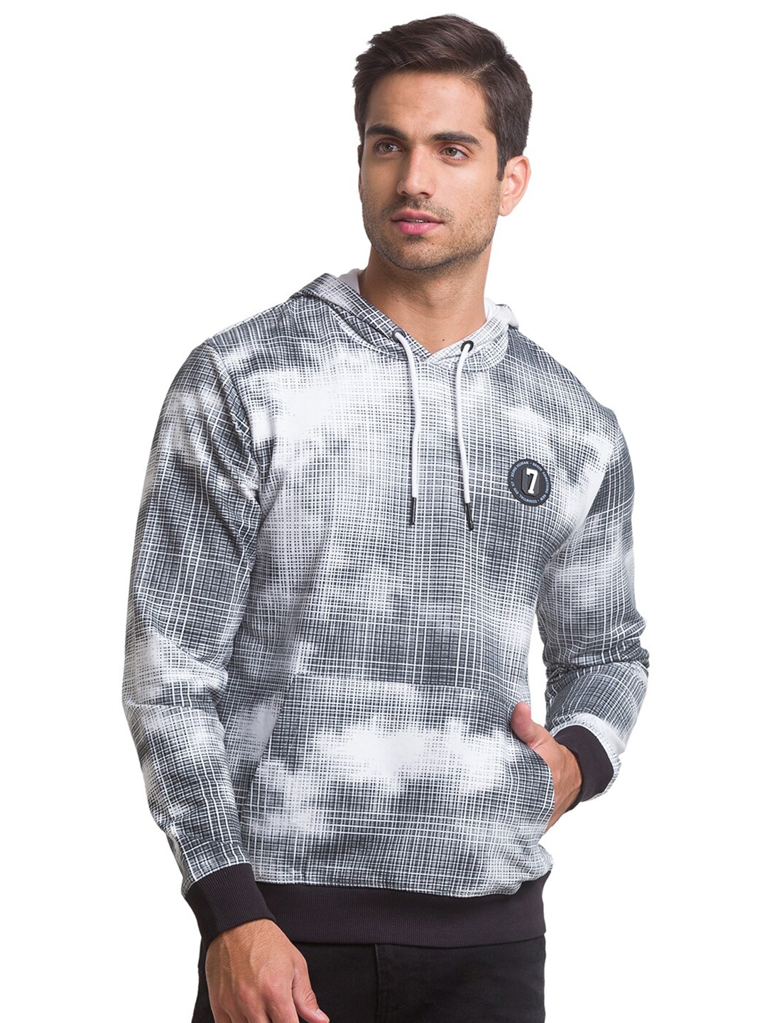 

Being Human Men White Printed Hooded Cotton Pullover Sweatshirt