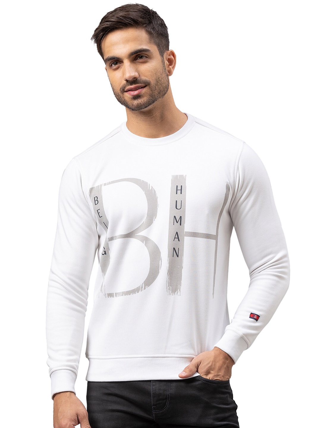 

Being Human Men White Printed Sweatshirt