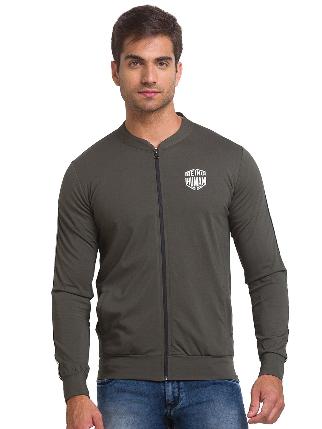 

Being Human Men Olive Green Sweatshirt