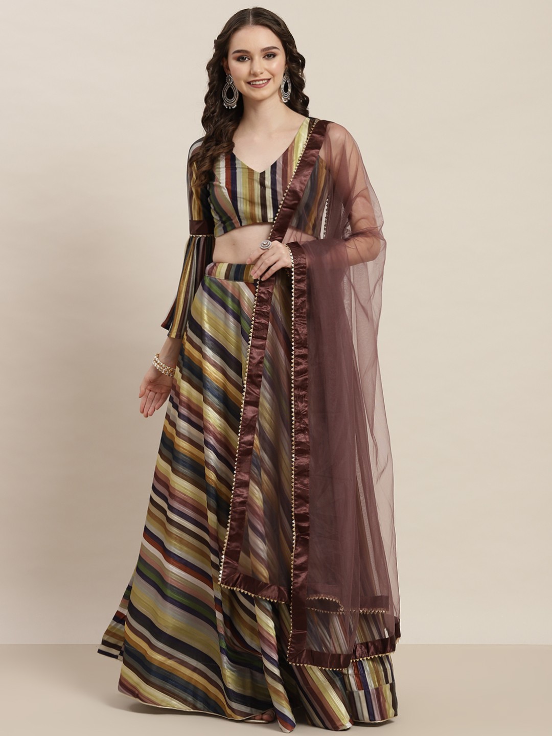 

Tikhi Imli Printed Unstitched Lehenga & Blouse With Dupatta, Multi