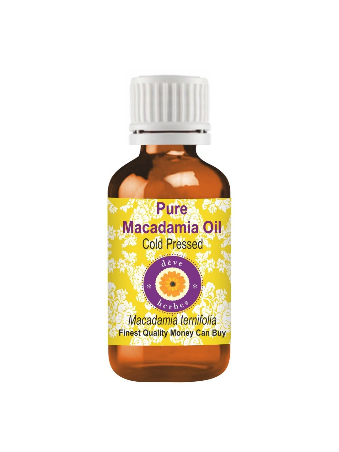 

Deve Herbes Pure Macadamia Body Oil 100% Natural Therapeutic Grade Cold Pressed - 100 ml, Yellow