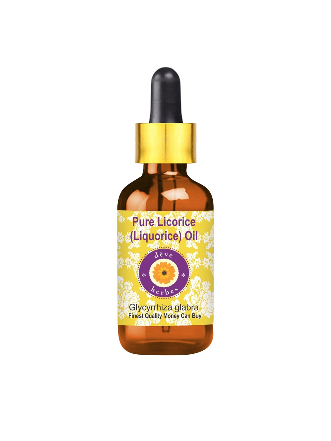 

Deve Herbes Natural Therapeutic Grade Pure Licorice Body Oil with Glass Dropper - 50 ml, Yellow