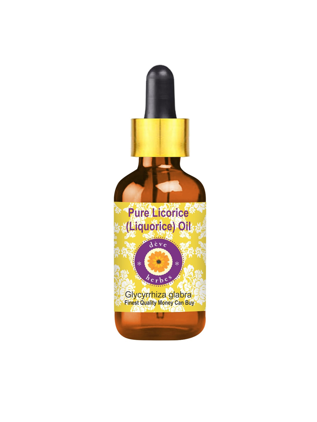 

Deve Herbes Natural Therapeutic Grade Pure Licorice Oil with Glass Dropper - 15 ml, Yellow