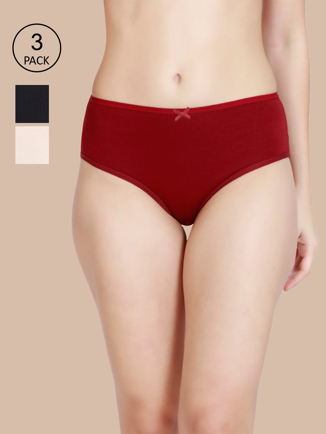 

Nykd Women Pack Of 3 Solid Basic Briefs NYP036, Black