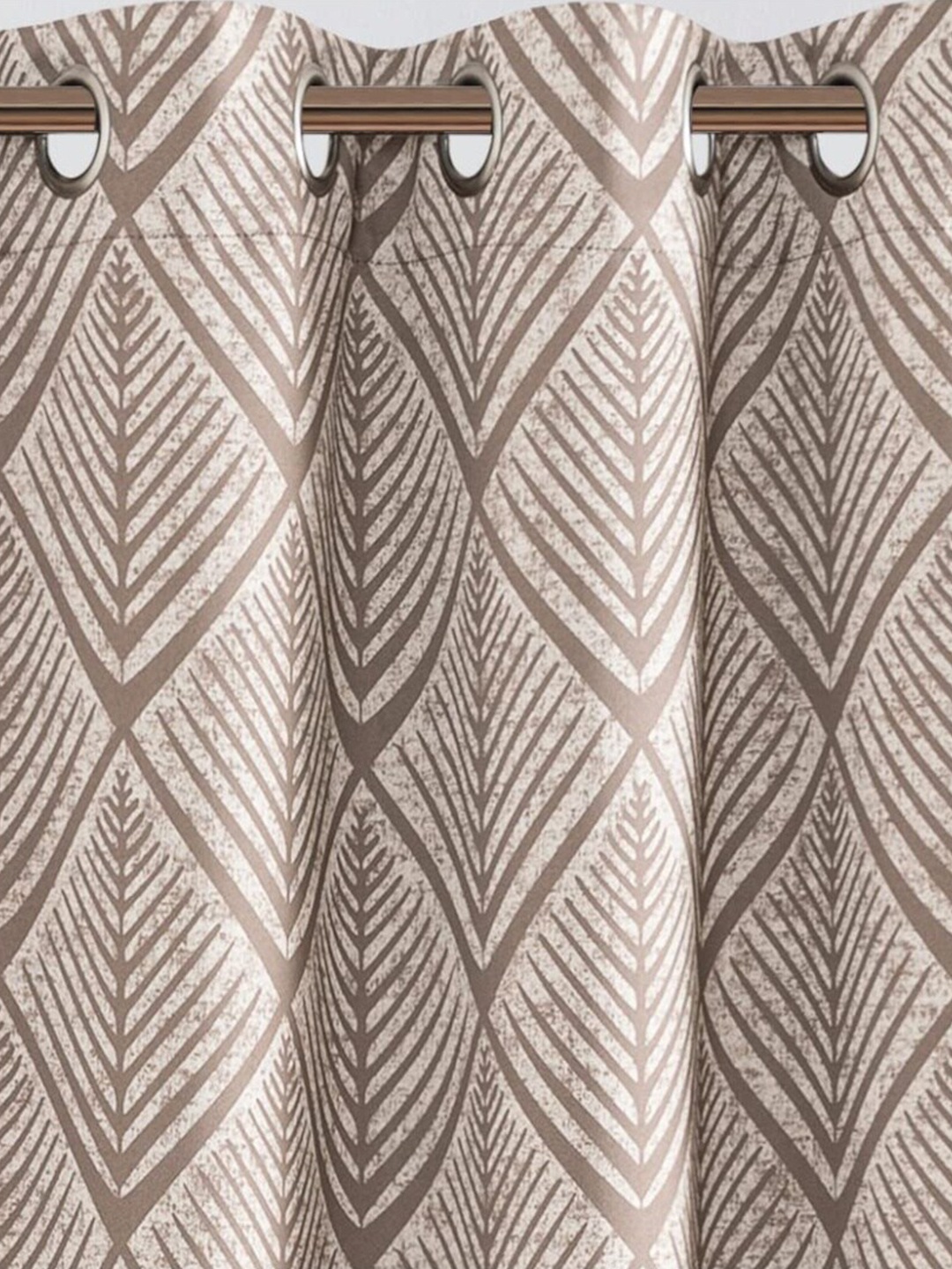 

URBAN SPACE Brown Geometric Black Out Window Curtain