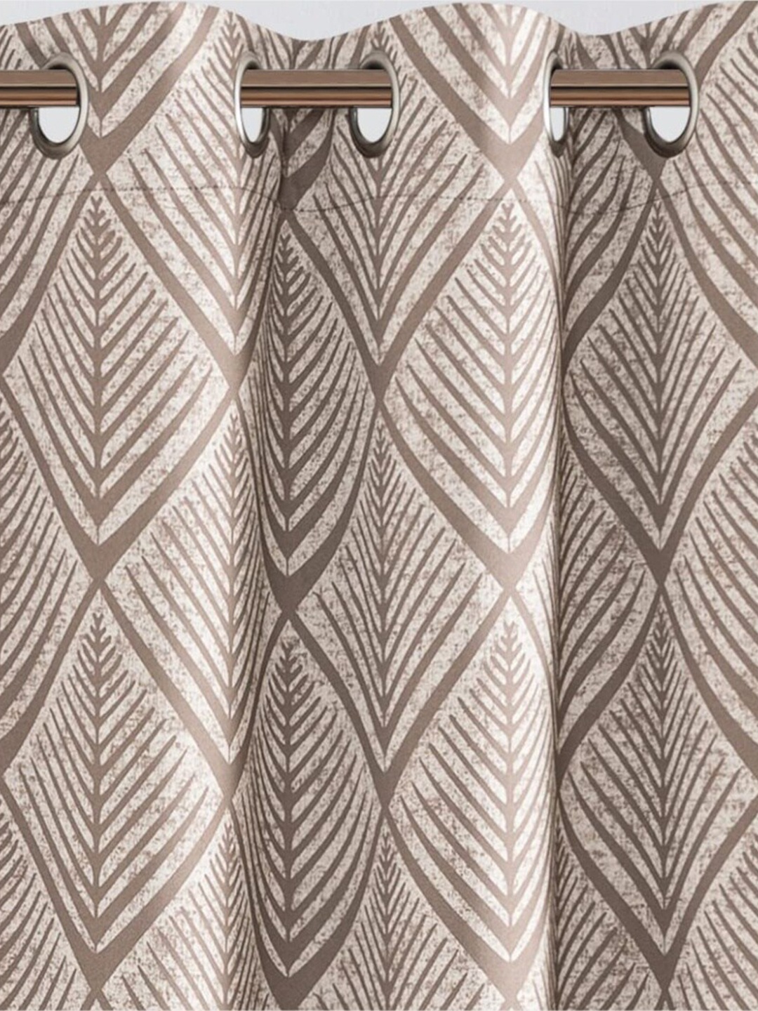 

URBAN SPACE Brown Geometric Print Black Out Door Curtain