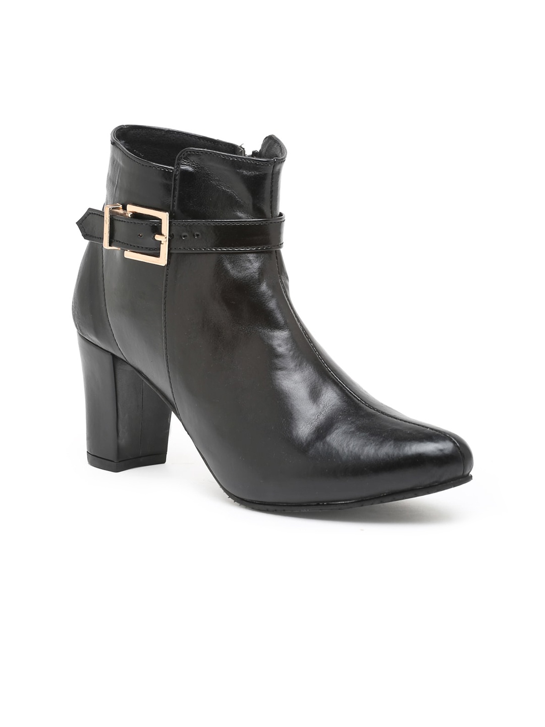

Flat n Heels Women Black Solid Casual Heel Boots