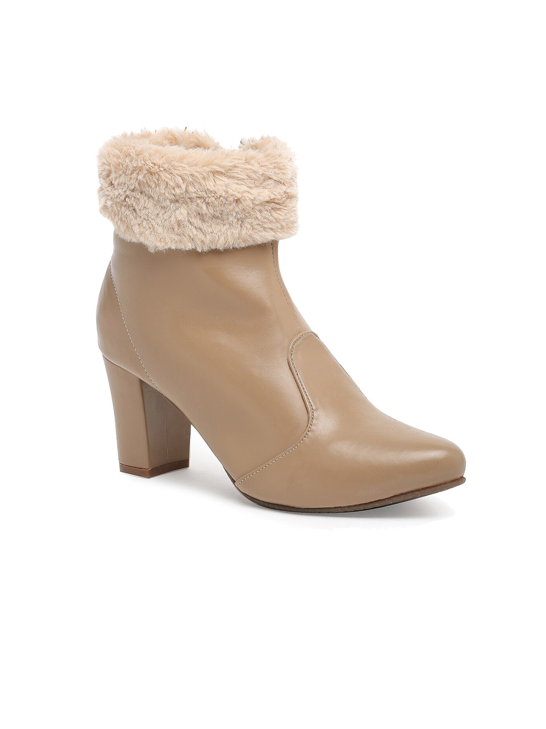 

Flat n Heels Women Beige Solid Casual Slouchy Boots