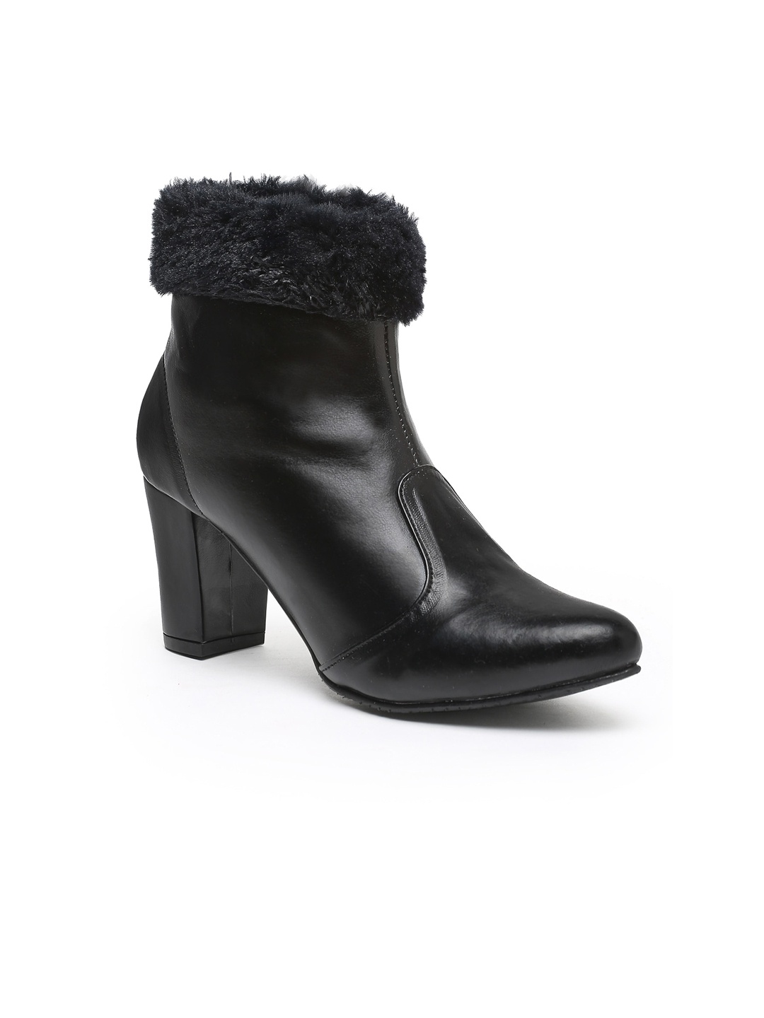 

Flat n Heels Women Black Solid Casual Slouchy Boots