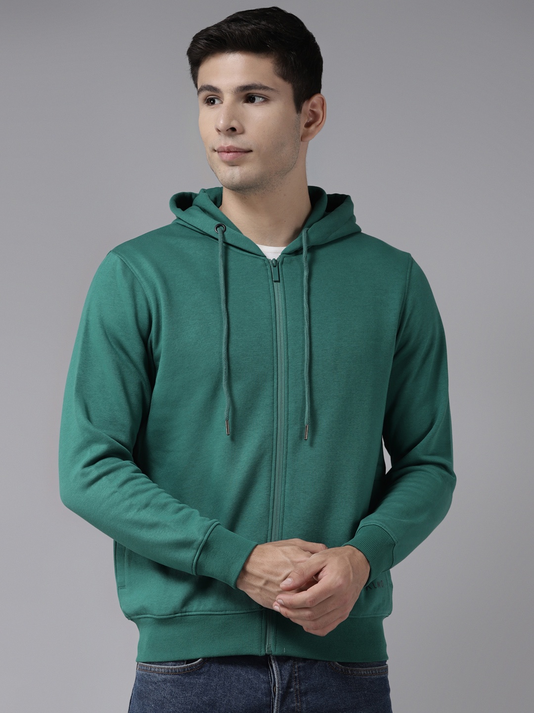 

Almo Wear Men Green Lightweight Ultra-warm Cotton Hooded Sweatshirt