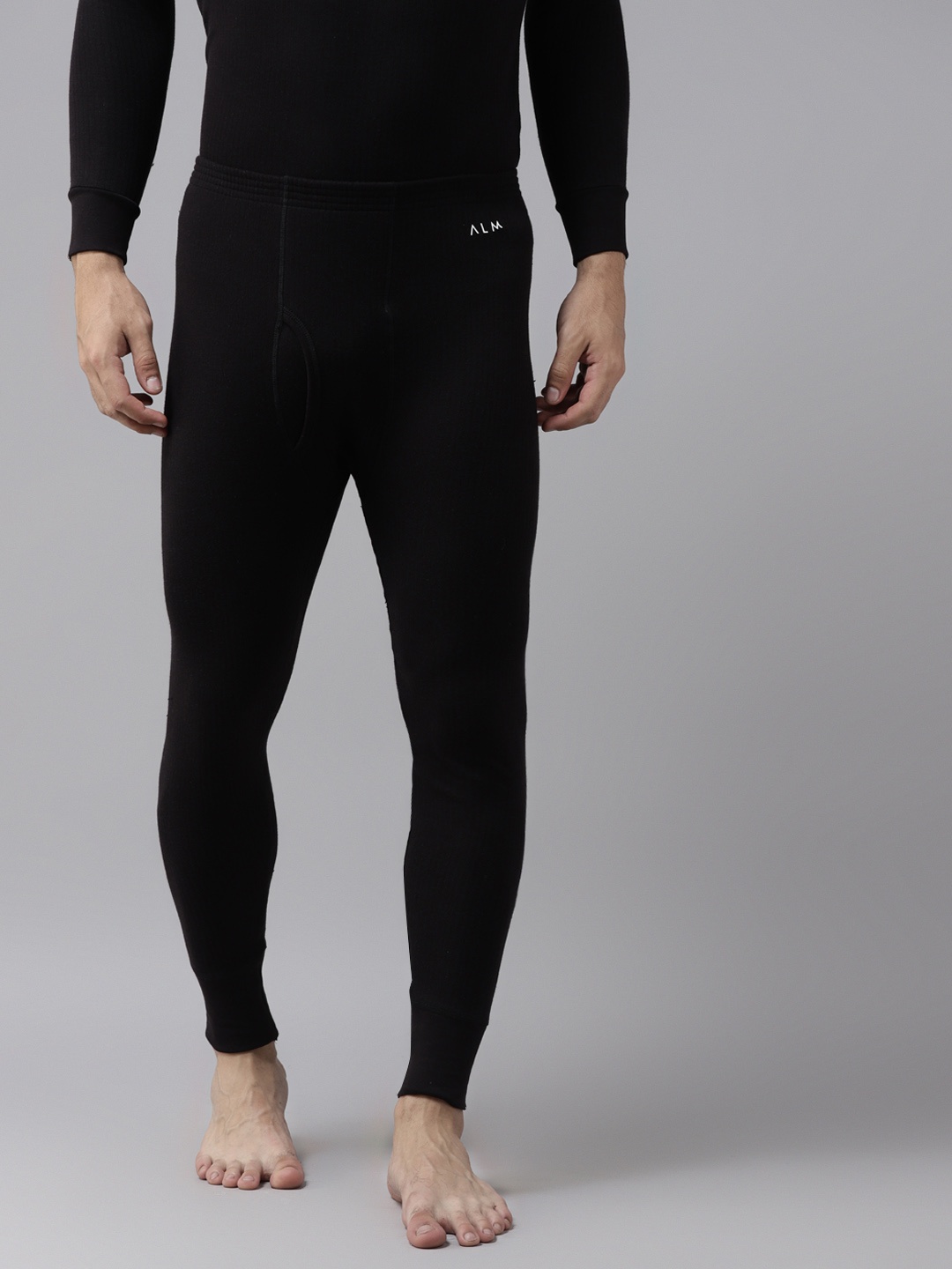 

Almo Wear Men Black Solid Ultra- warm Snug Fit Lightweight Thermal Bottom