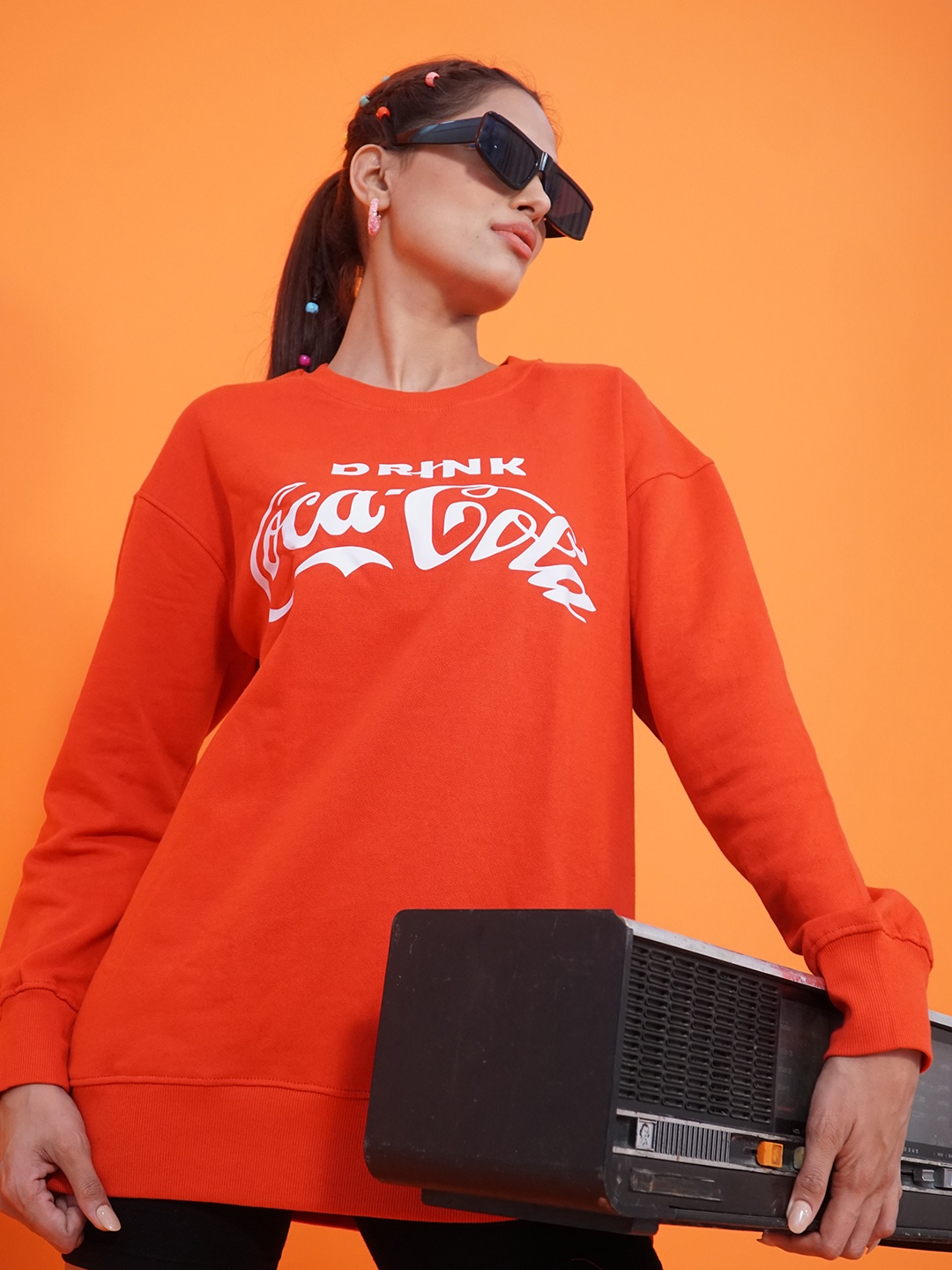 

Stylecast X Hersheinbox Women Red Pure Cotton Printed Sweatshirt