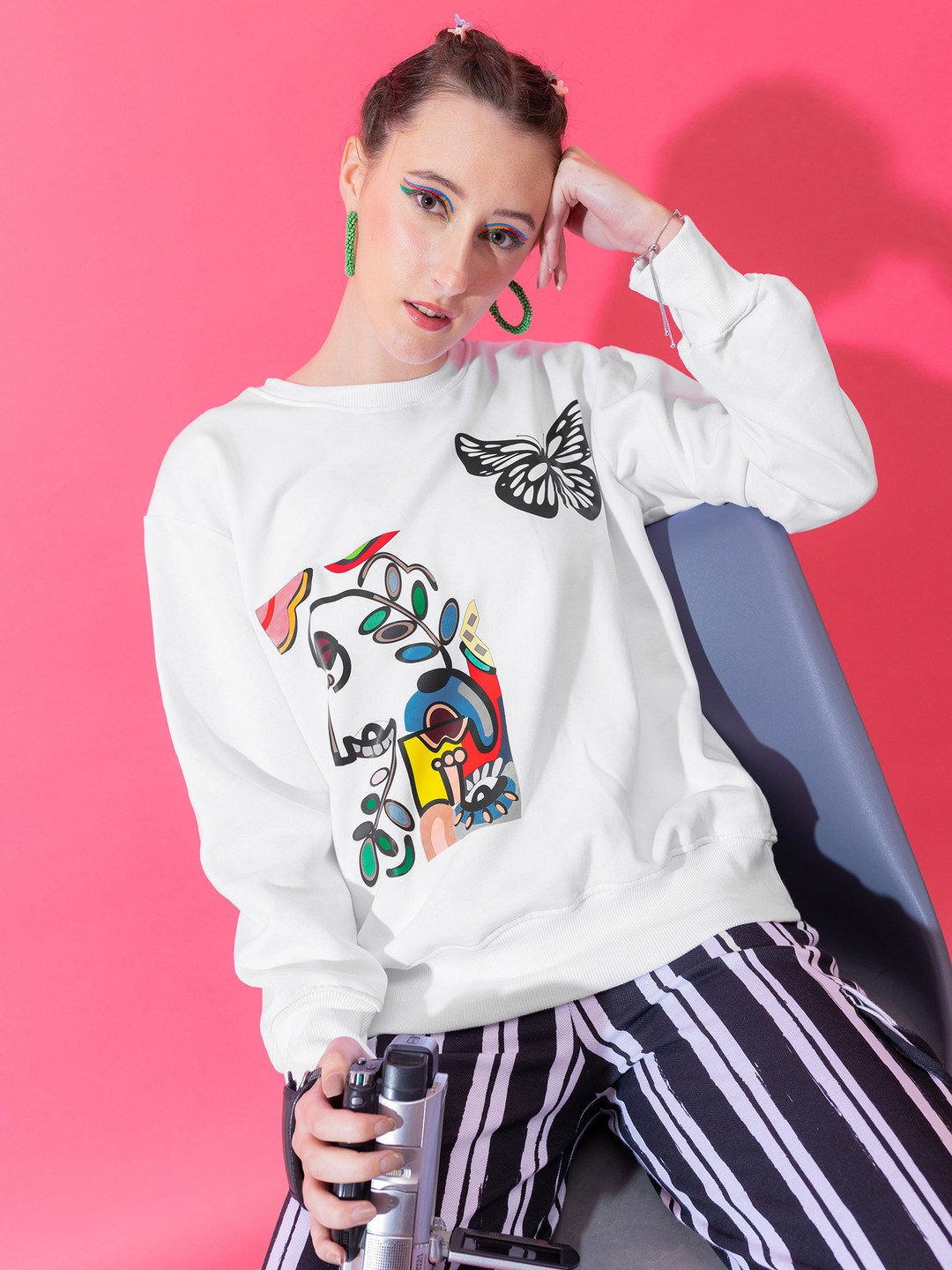 

Stylecast X Hersheinbox Women Printed Sweatshirt, White