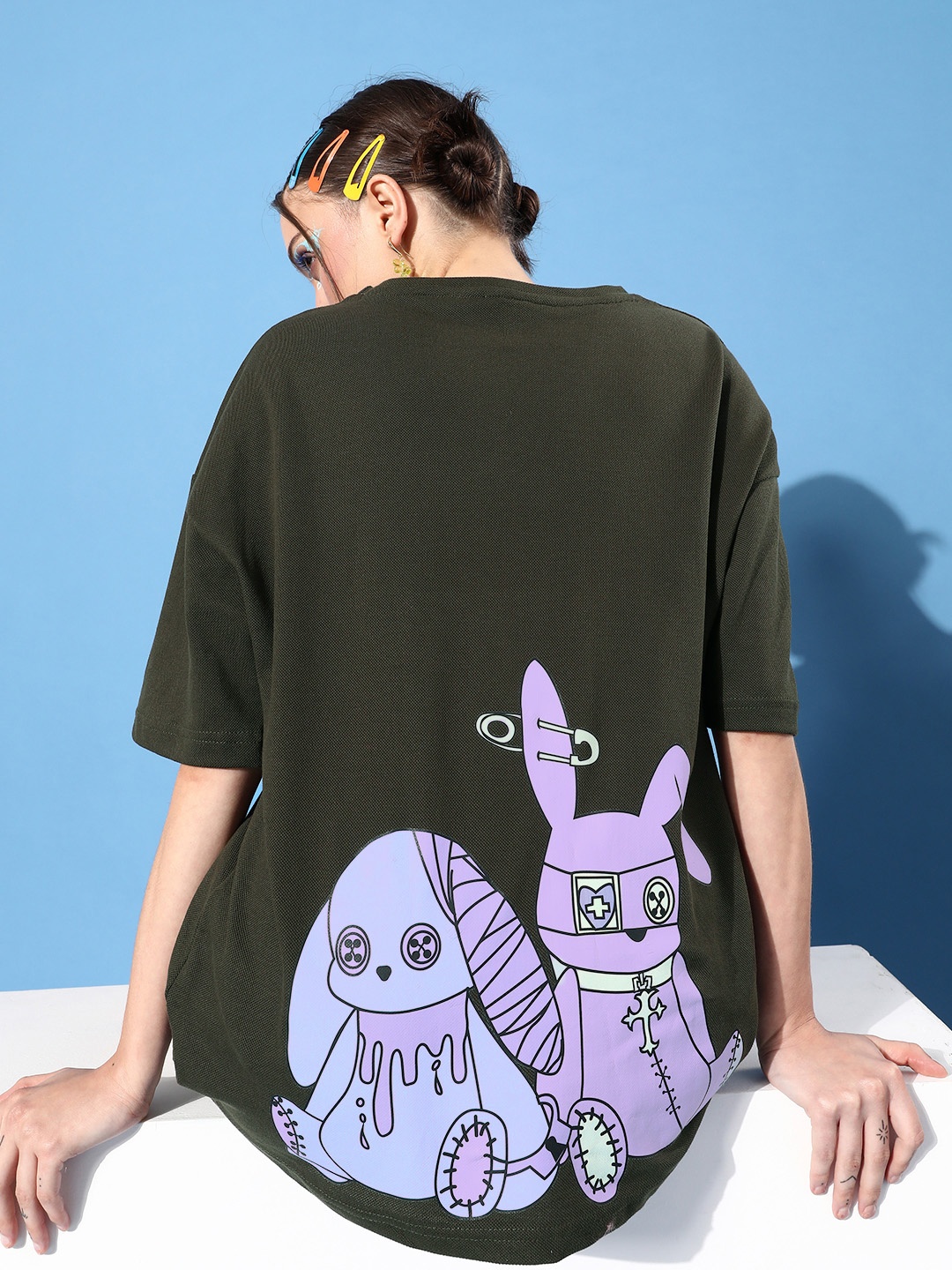 

Stylecast X Hersheinbox Women Stylish Olive Graphic Tee