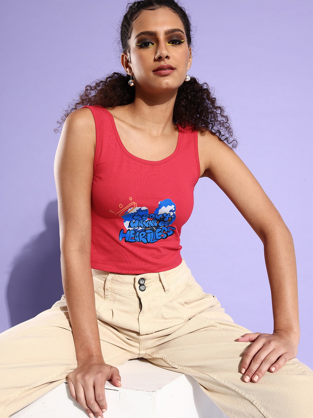 

Stylecast X Hersheinbox Red Typography Graphic Top