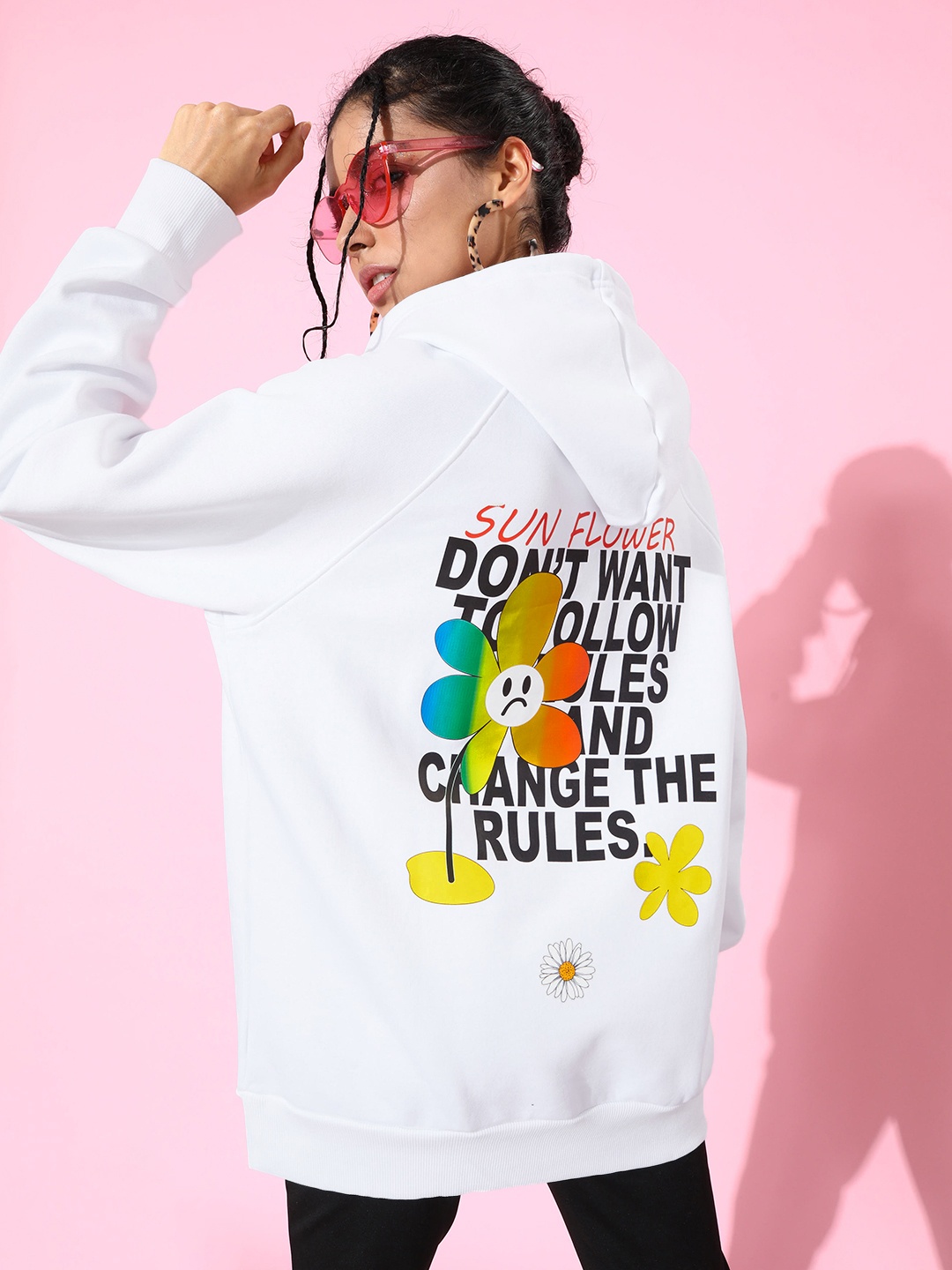 

Stylecast X Hersheinbox Women Graphic Printed Hooded Sweatshirt, White