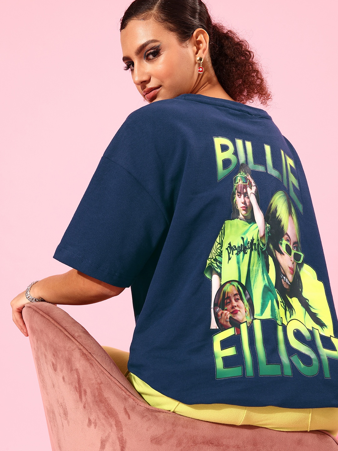 

Stylecast X Hersheinbox Women Navy Blue Printed Graphic Tee